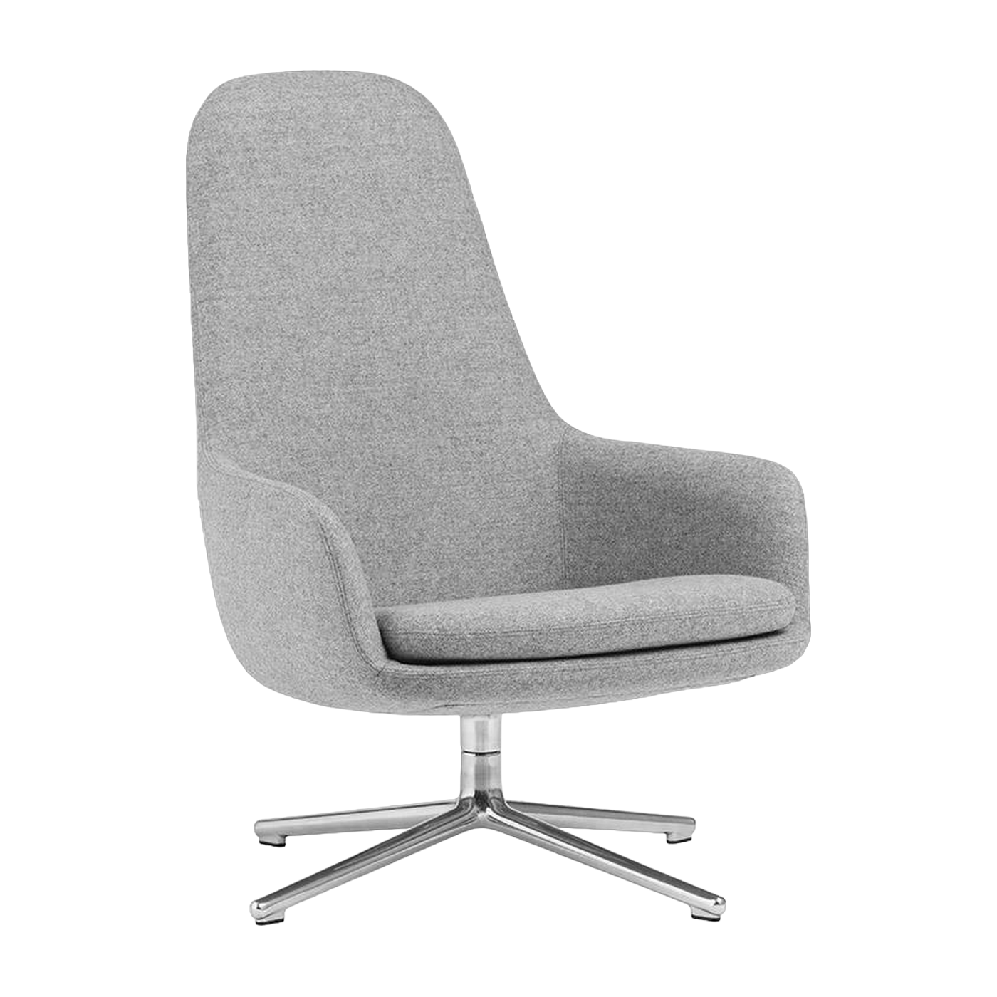Sillón alto giratorio con patas de aluminio y asiento de tela gris Era - Normann Copenhagen
