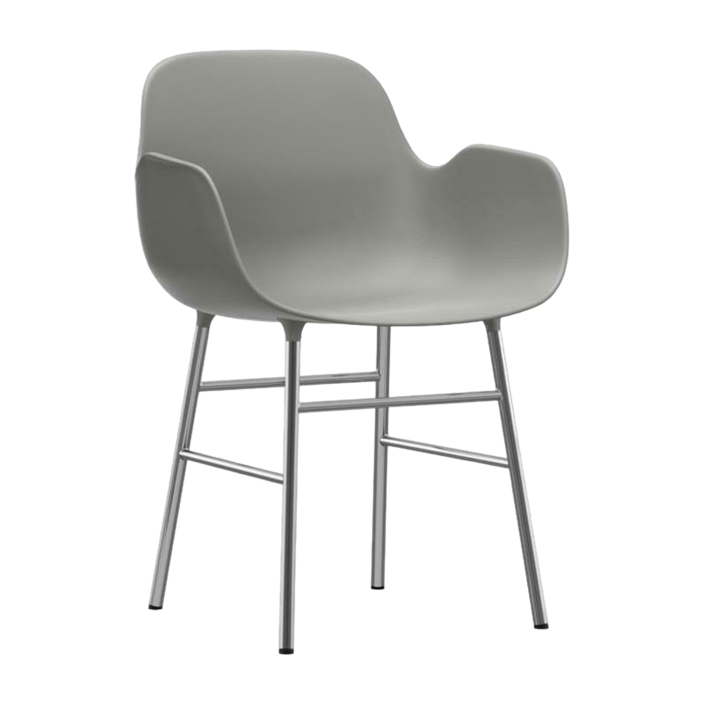 Chaise avec accoudoirs en chrome et pp gris Form - Normann Copenhagen