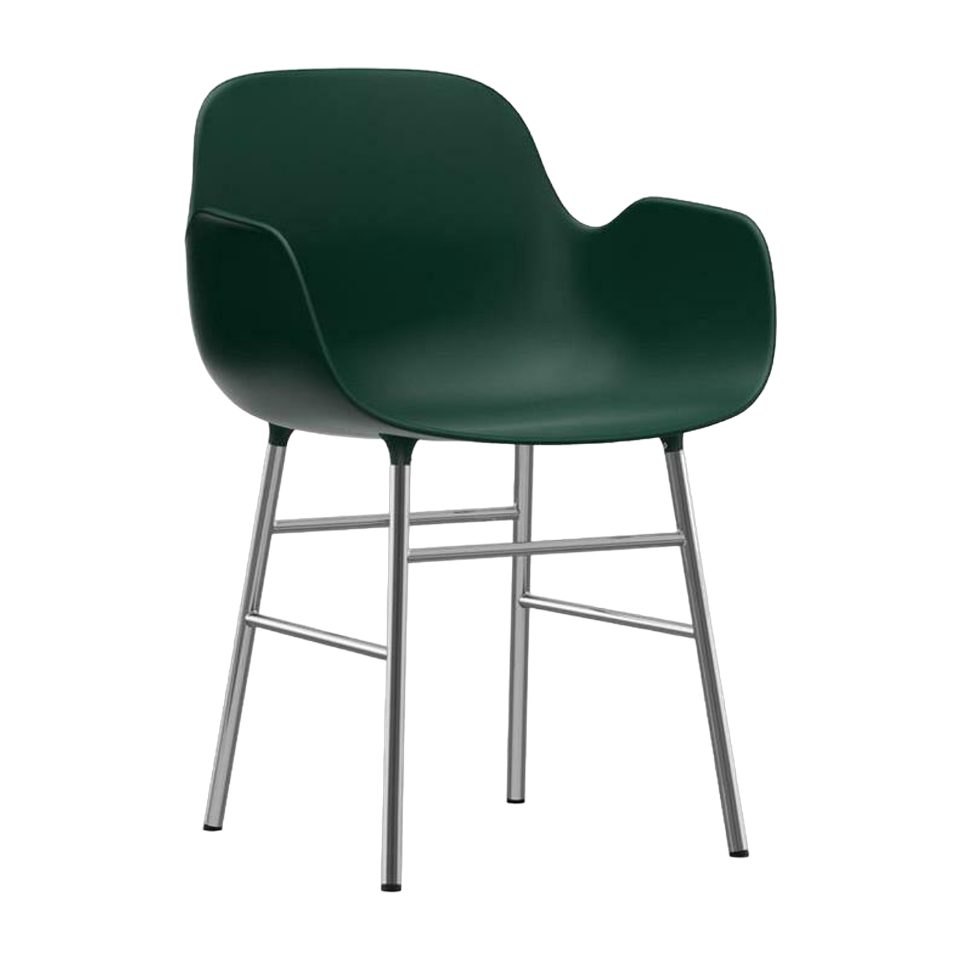Chaise avec accoudoirs en chrome et pp vert Form - Normann Copenhagen