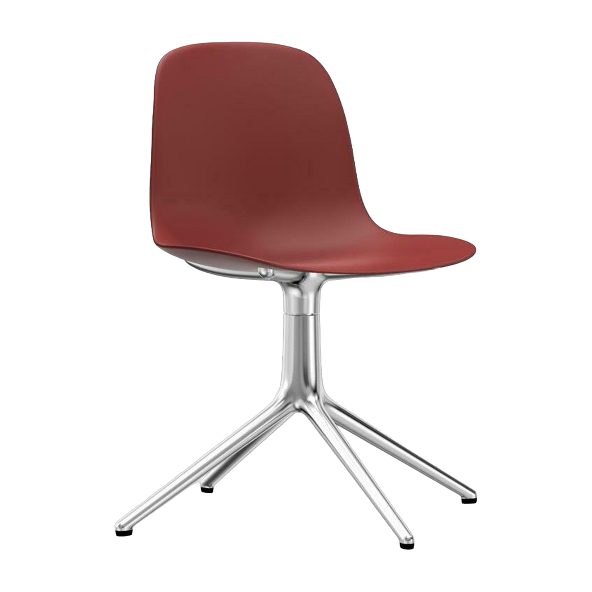 Sedia di bureau in polipropilene rosso girevole 4L - Normann Copenhagen