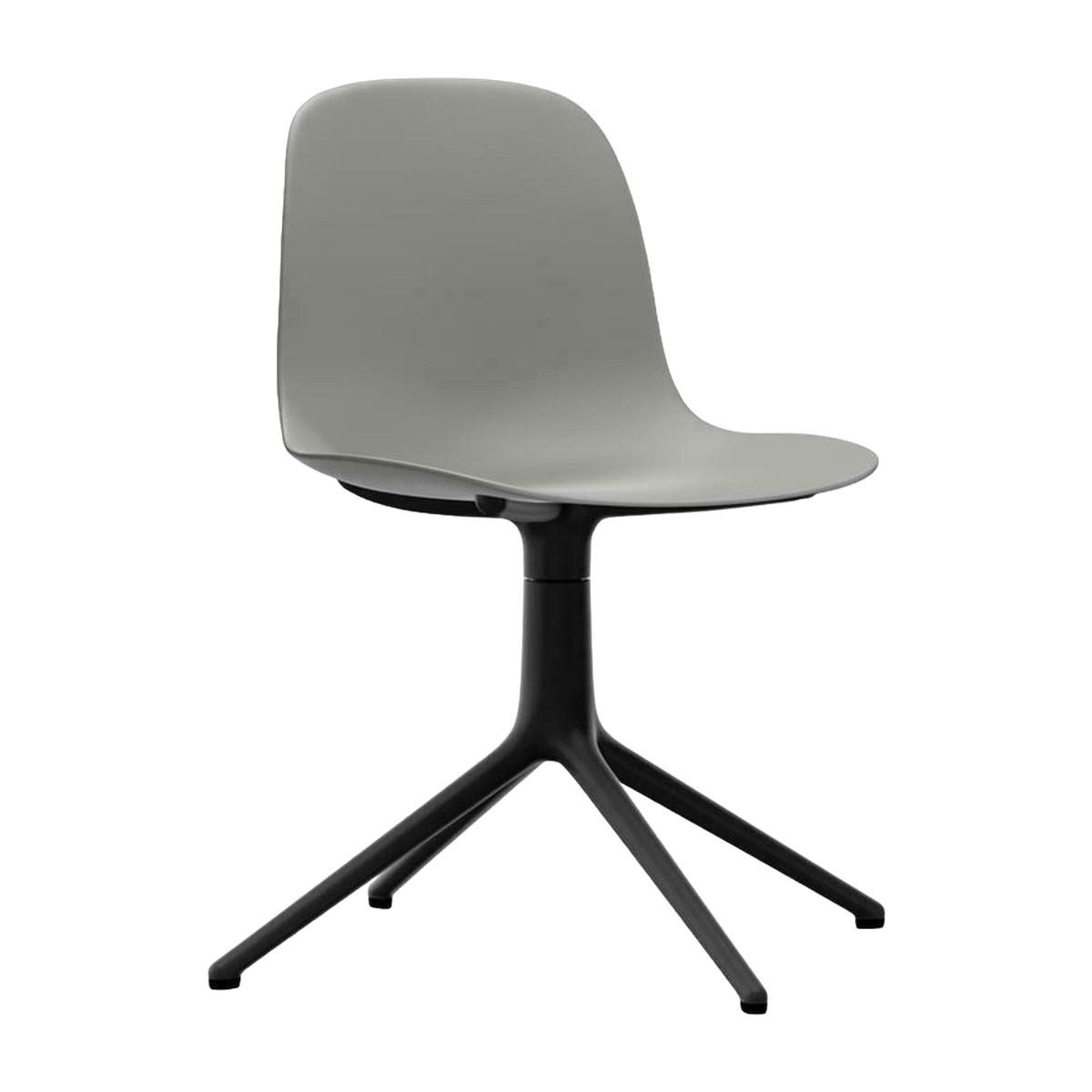 Sedia di bureau in polipropilene grigio e base nero Swivel 4L - Normann Copenhagen