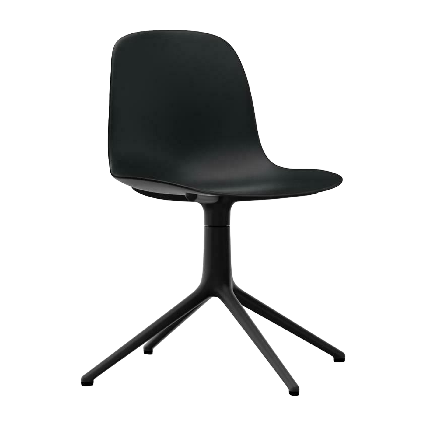 Sedia di bureau in polipropilene nero e base nera girevole 4L - Normann Copenhagen