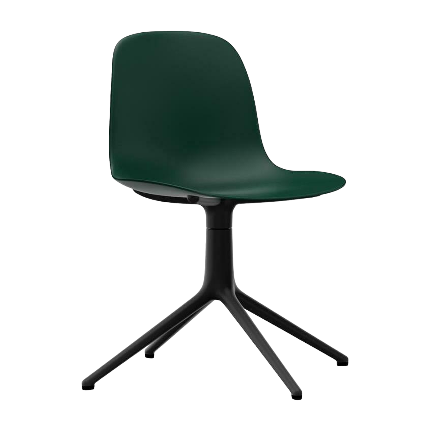 Sedia di bureau in polipropilene verde e base nero Swivel 4L - Normann Copenhagen