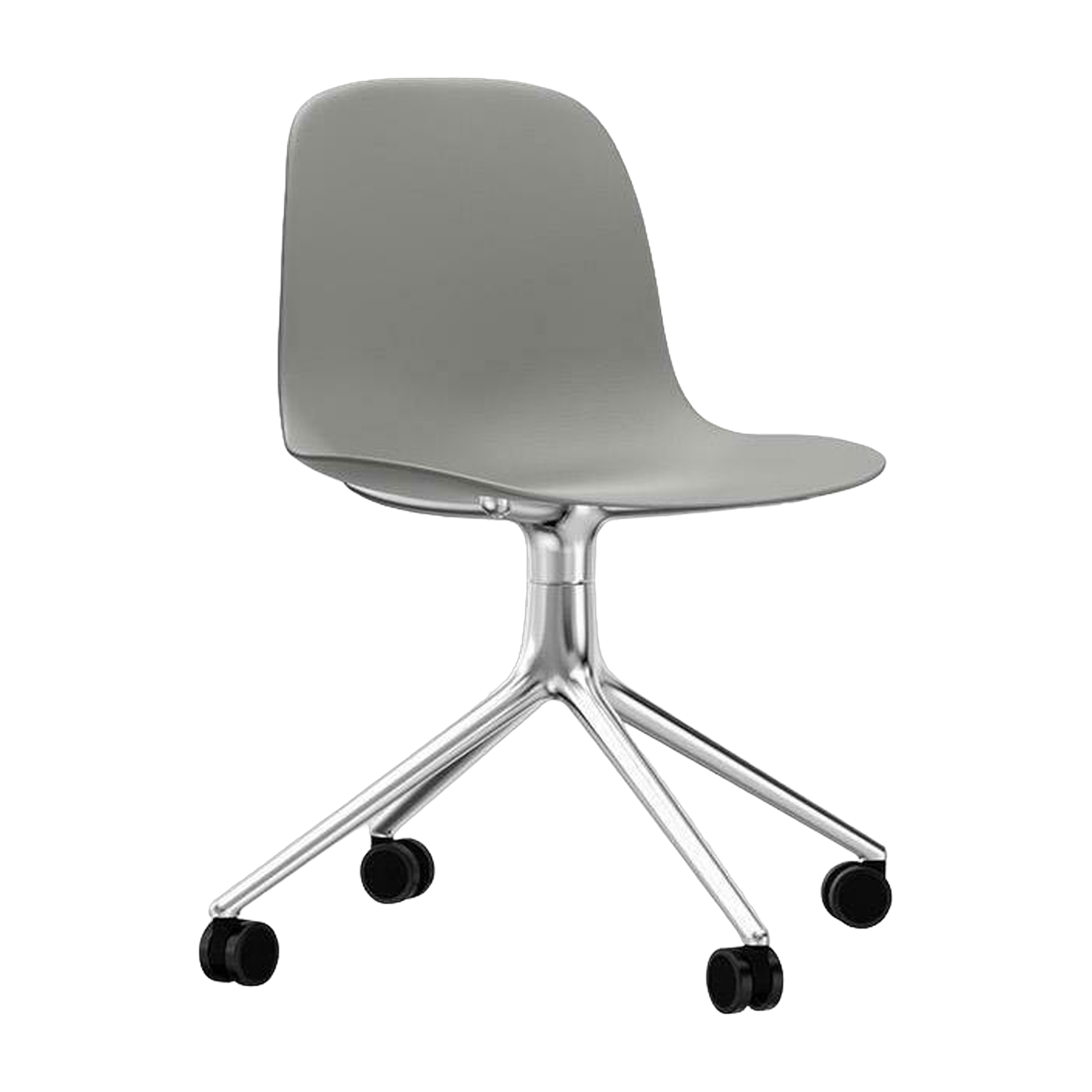 bureau sedia in polipropilene su rotelle, grigia Girevole 4W - Normann Copenhagen