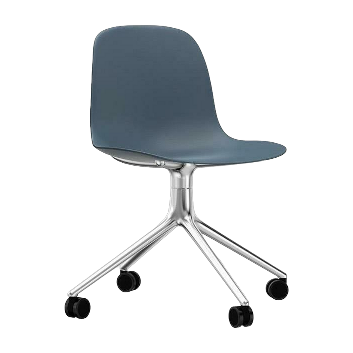 bureau Sedia in polipropilene con ruote, blu girevole 4W - Normann Copenhagen