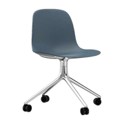 Chair from bureau with blue polypropylene wheels Swivel 4W - Normann Copenhagen