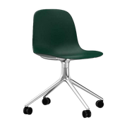 Stuhl von bureau mit Rollen aus Polypropylen grün Swivel 4W -. Normann Copenhagen