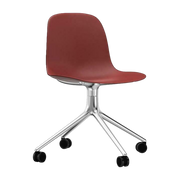 Chaise de bureau à roulettes en polypropylène rouge Swivel 4W rouge - Normann Copenhagen