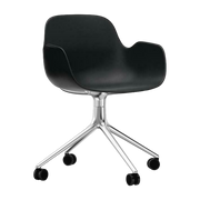 bureau sedia con braccioli in polipropilene nero girevole 4W - Normann Copenhagen