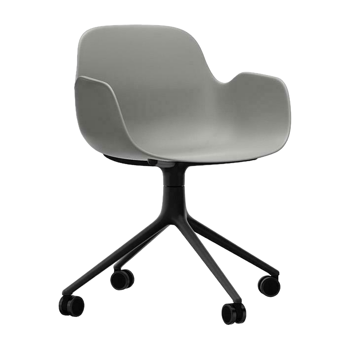 Sedia di bureau con rotelle e braccioli in grigio e nero Girevole 4W - Normann Copenhagen