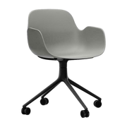 Sedia di bureau con rotelle e braccioli in grigio e nero Girevole 4W - Normann Copenhagen