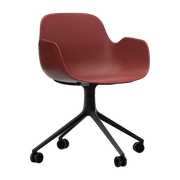bureau sedia con rotelle e braccioli in rosso e nero Girevole 4W - Normann Copenhagen