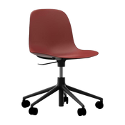 Stuhl von bureau mit Rollen aus Polypropylen rot und schwarz Swivel 5W -. Normann Copenhagen