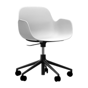 Form Poltrona girevole 5W Gaslift Black Alu - Normann Copenhagen