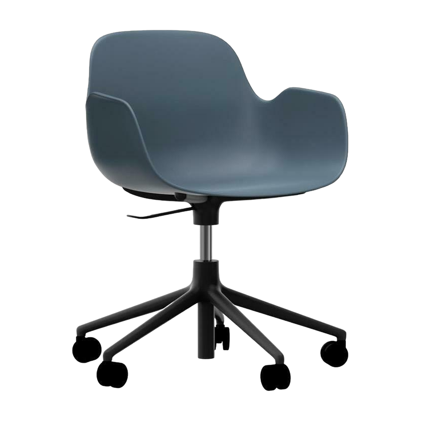 Sedia da bureau regolabile con rotelle e braccioli in blu Girevole 5W - Normann Copenhagen