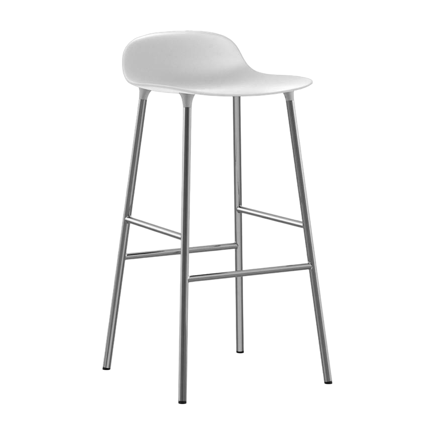 Tabouret de bar en chrome et pp blanc 75 cm Form - Normann Copenhagen