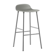 Grey polypropylene bar stool with chrome legs 75 cm - Normann Copenhagen