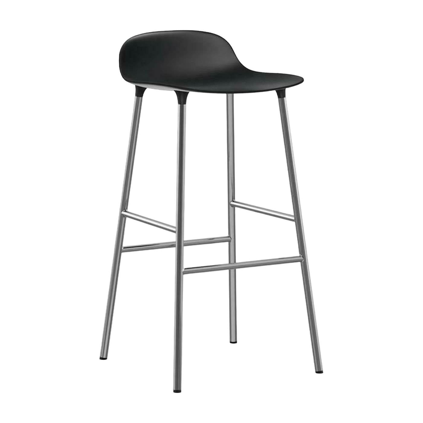 Tabouret de bar en chrome et pp noir 75 cm Form - Normann Copenhagen