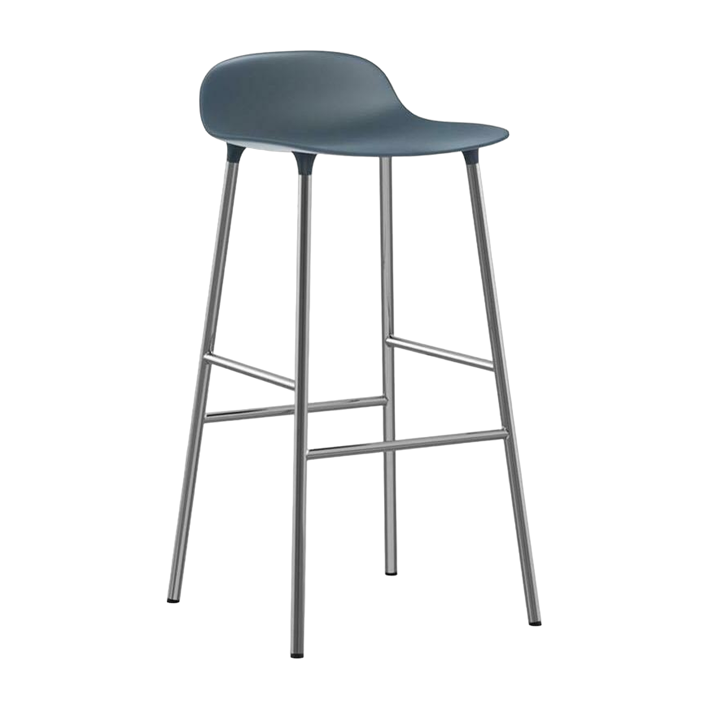 Tabouret de bar en chrome et pp bleu 75 cm Form - Normann Copenhagen
