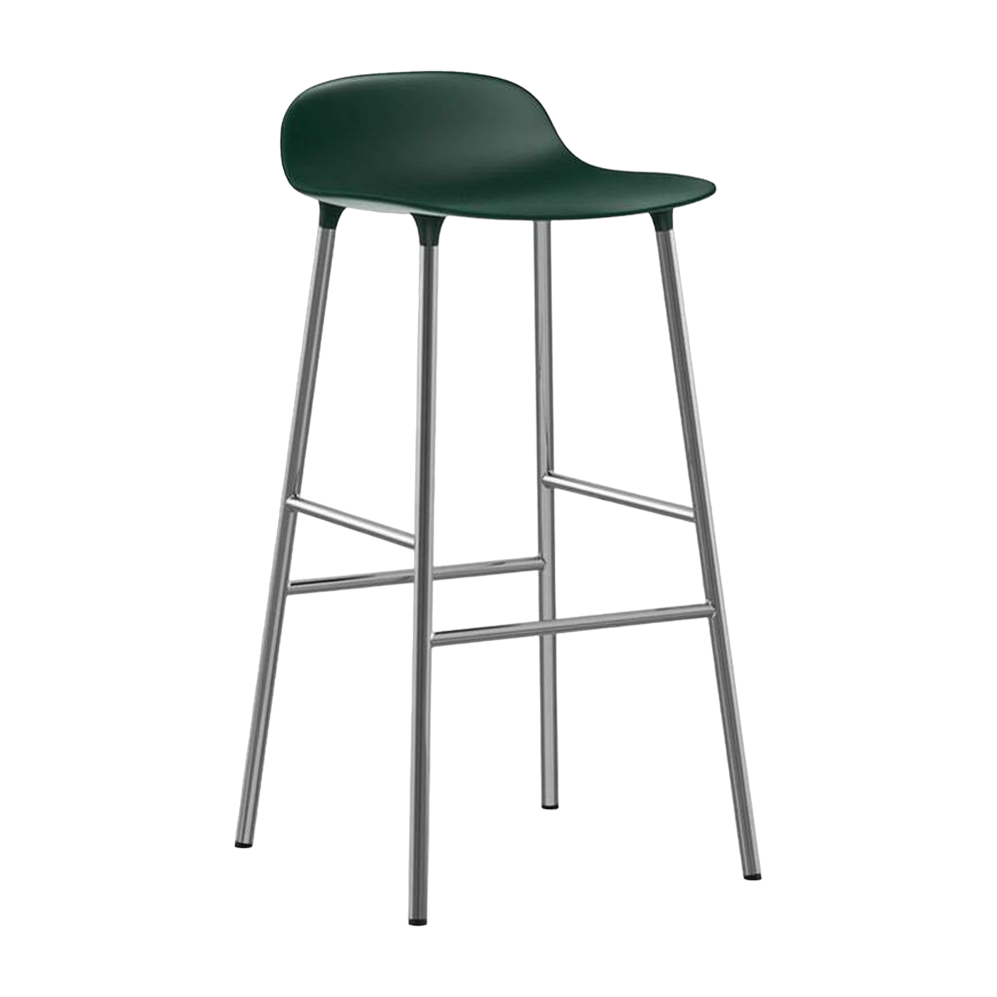 Tabouret de bar en chrome et pp vert 75 cm Form - Normann Copenhagen