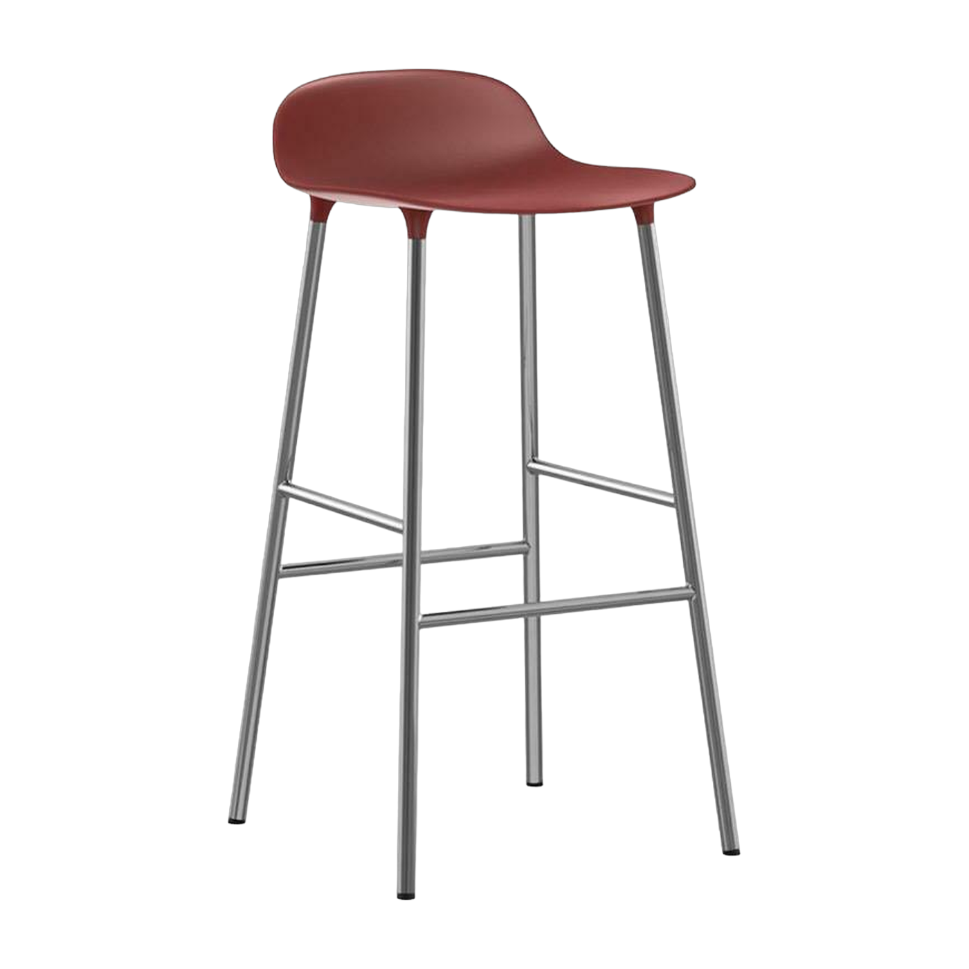 Tabouret de bar en chrome et pp rouge 75 cm Form - Normann Copenhagen