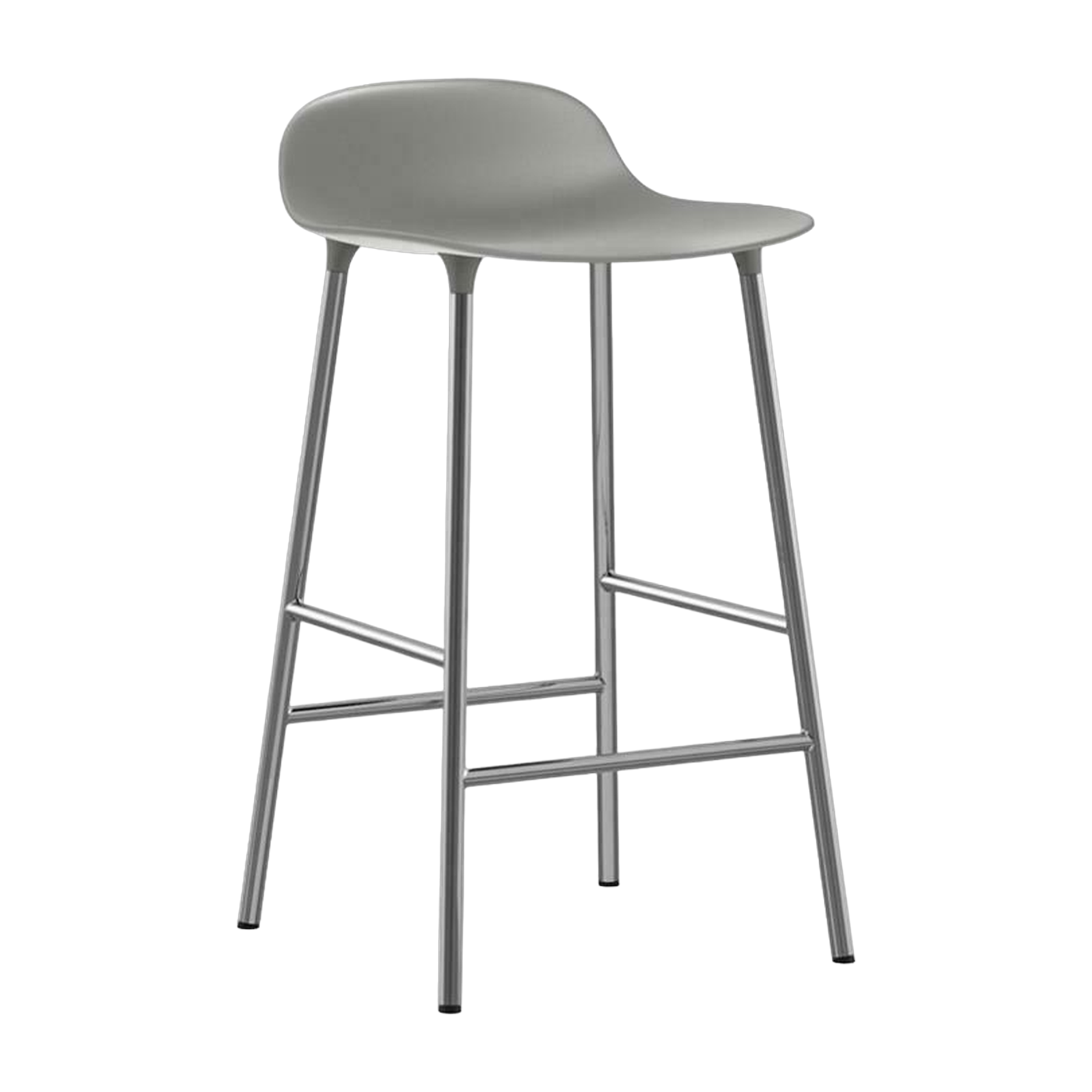 Tabouret en chrome et pp gris 65 cm Form - Normann Copenhagen
