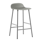 Grey polypropylene bar stool with chrome legs 65 cm - Normann Copenhagen