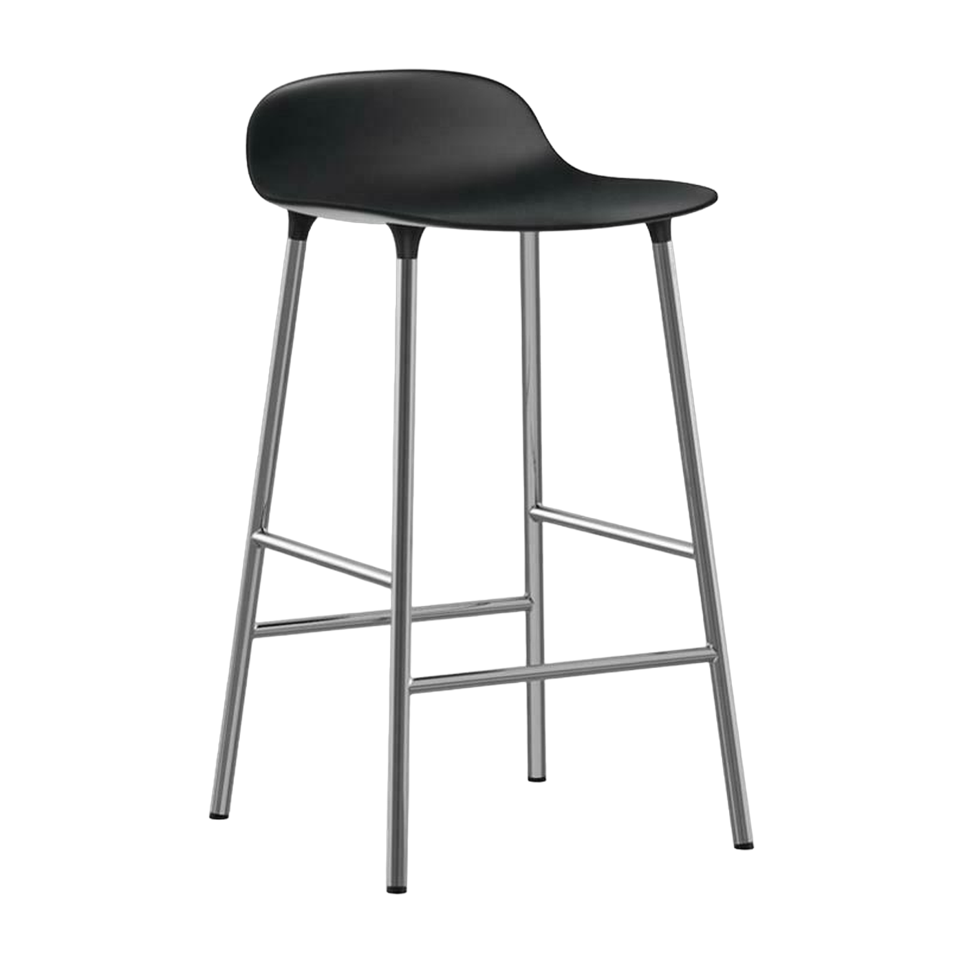 Tabouret en chrome et pp noir 65 cm Form - Normann Copenhagen