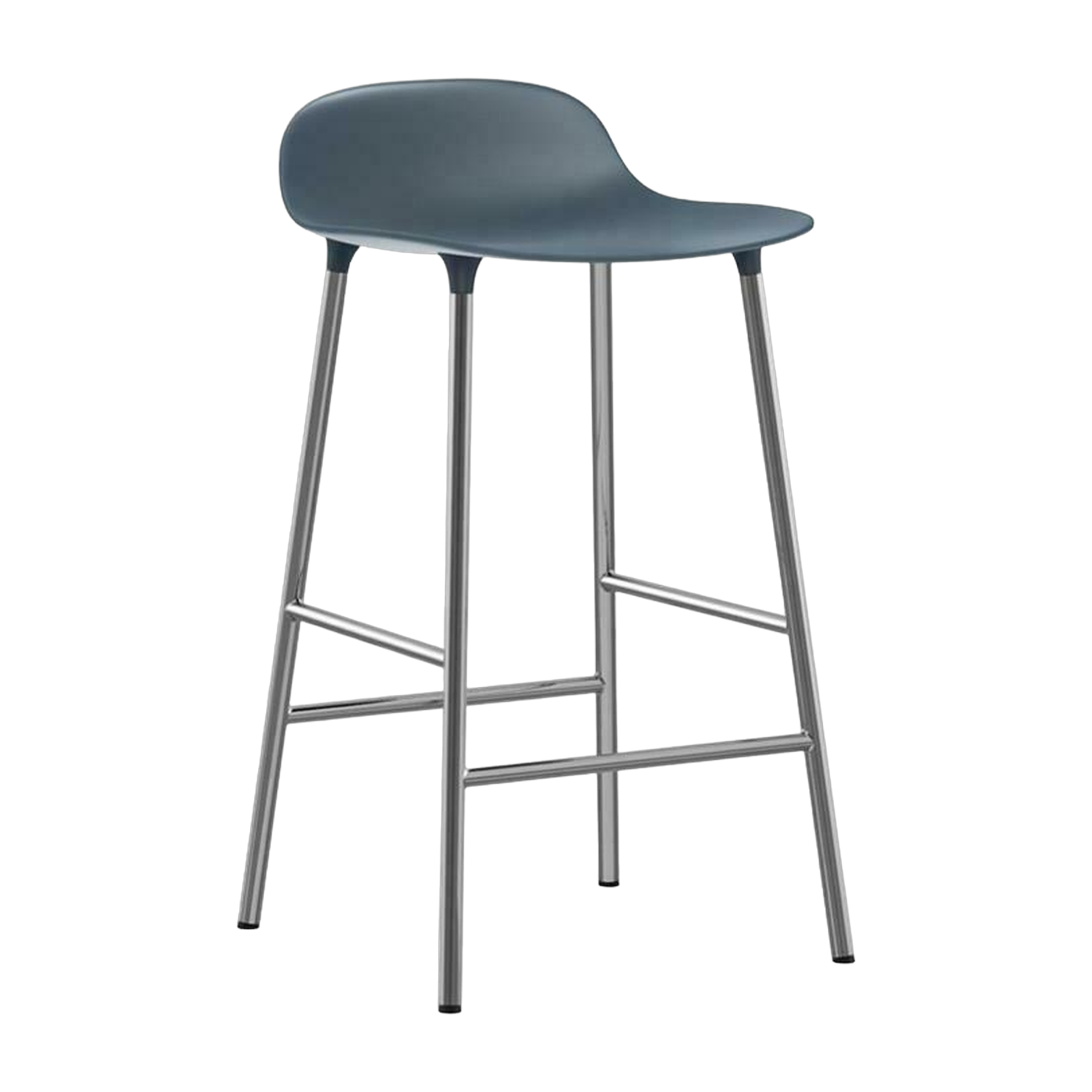 مقعد بار بالكروم و PP أزرق 65 سم Form - Normann Copenhagen