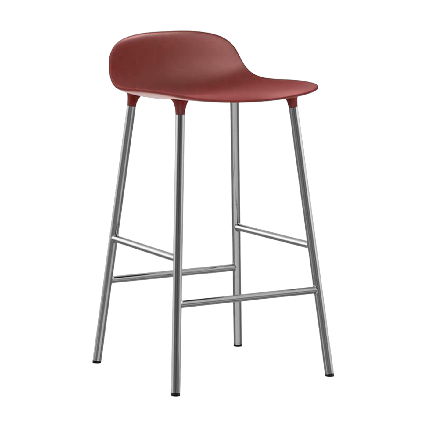Tabouret en chrome et pp rouge 65 cm Form - Normann Copenhagen