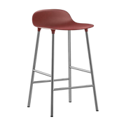 Red polypropylene bar stool with chrome legs 65 cm - Normann Copenhagen