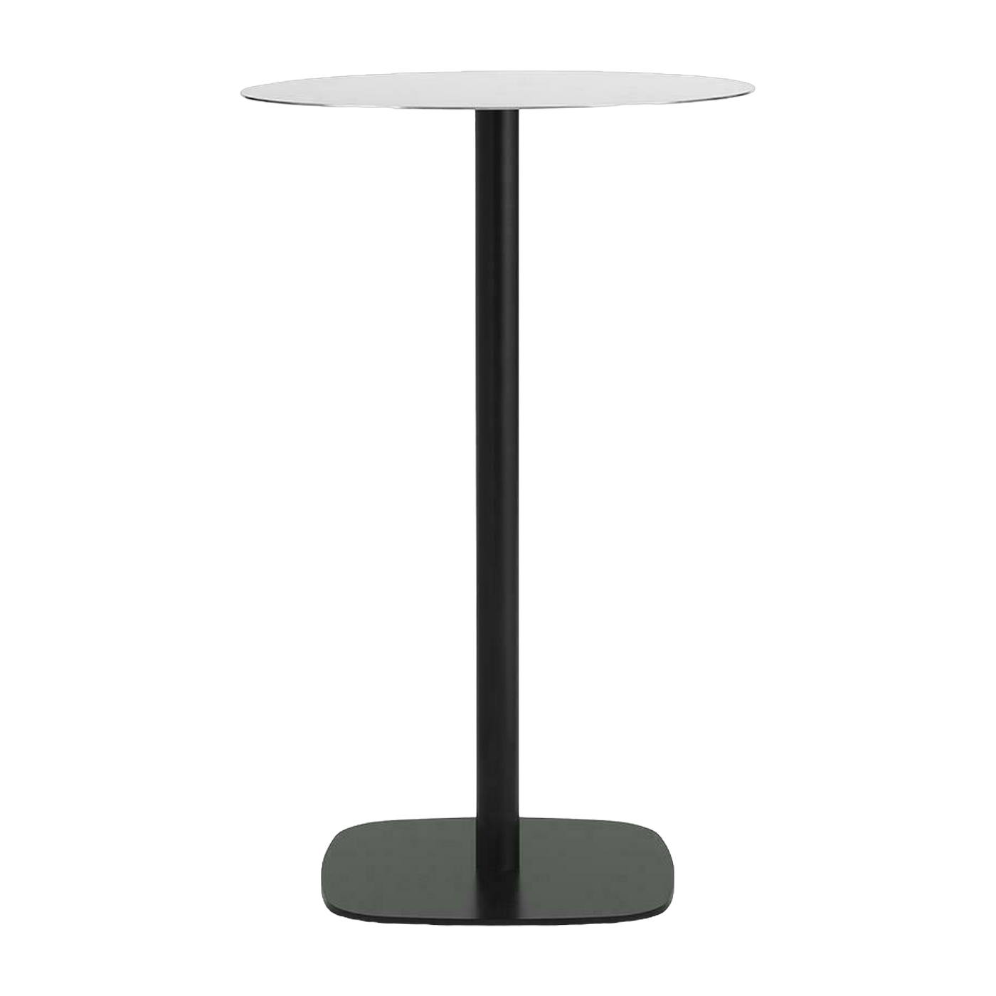 Table à manger ronde en aluminium noir et acier blanc 6O cm Form - Normann Copenhagen
