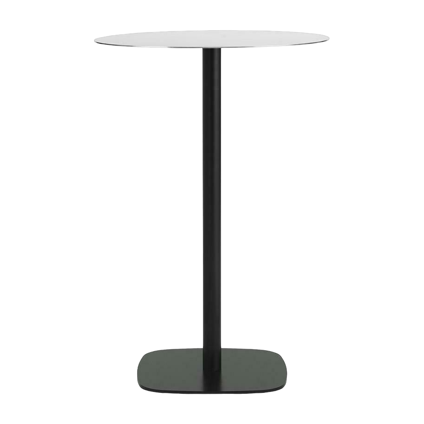Table à manger ronde en aluminium noir et acier blanc 7O cm Form - Normann Copenhagen