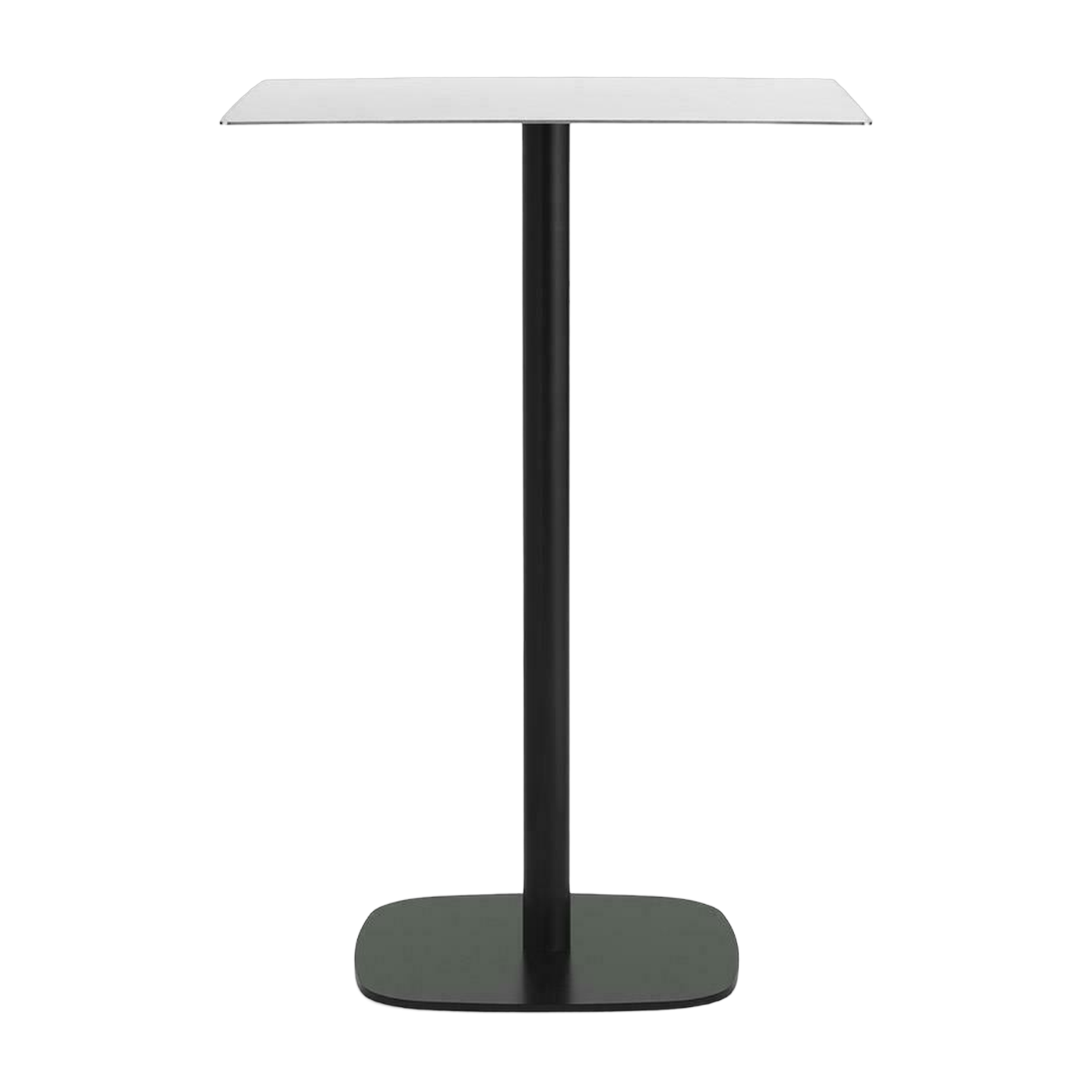 Table à manger carrée en aluminium noir et acier blanc 70 x 7O cm Form - Normann Copenhagen