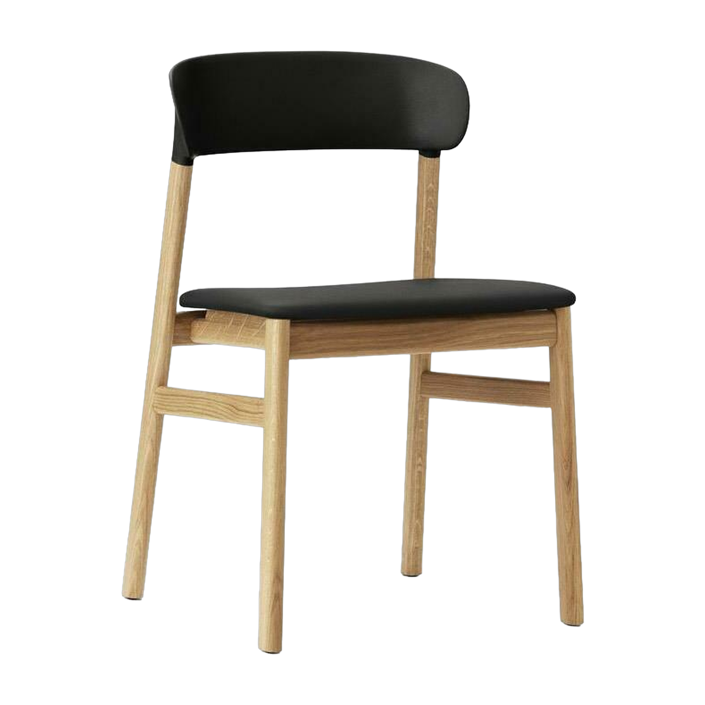 كرسي من خشب البلوط والجلد الأسود Herit Spectrum Leather الأسود - Normann Copenhagen