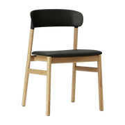 Sedia in rovere e pelle nera Herit - Normann Copenhagen