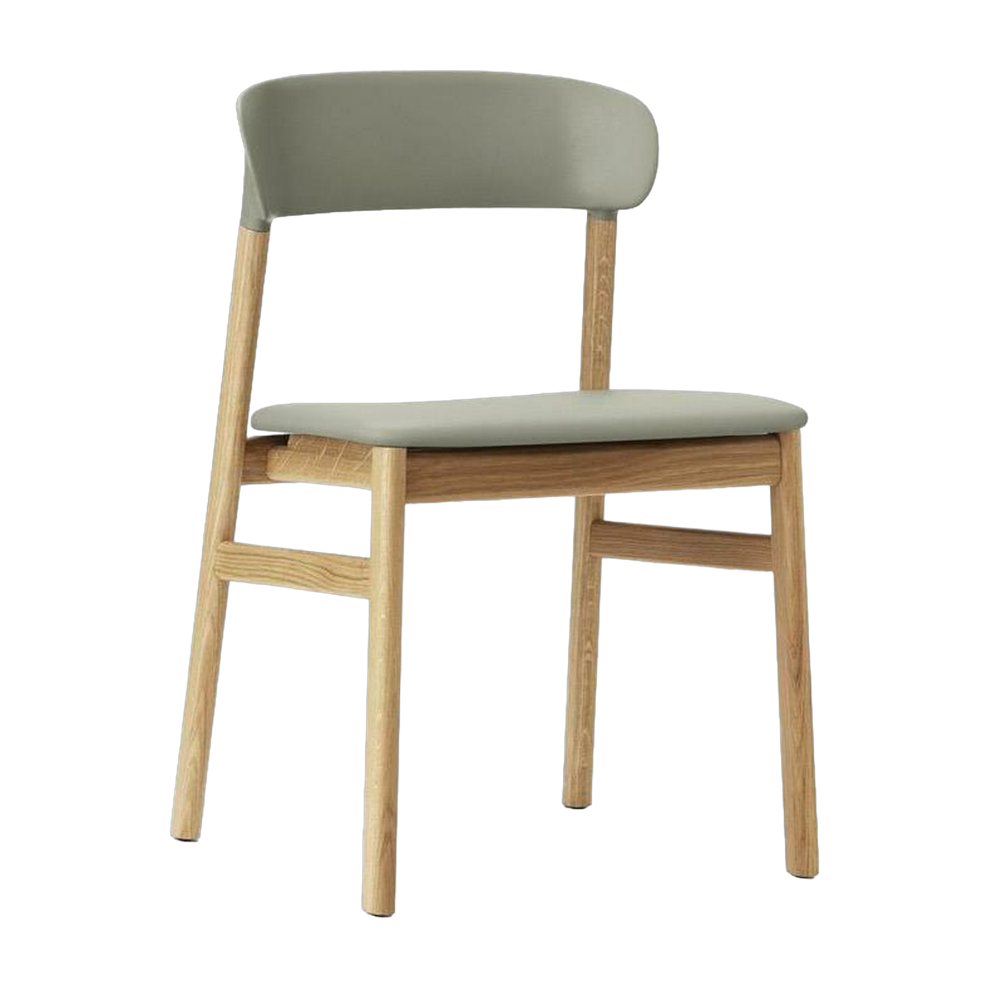 Sedia in rovere e pelle verde Herit - Normann Copenhagen