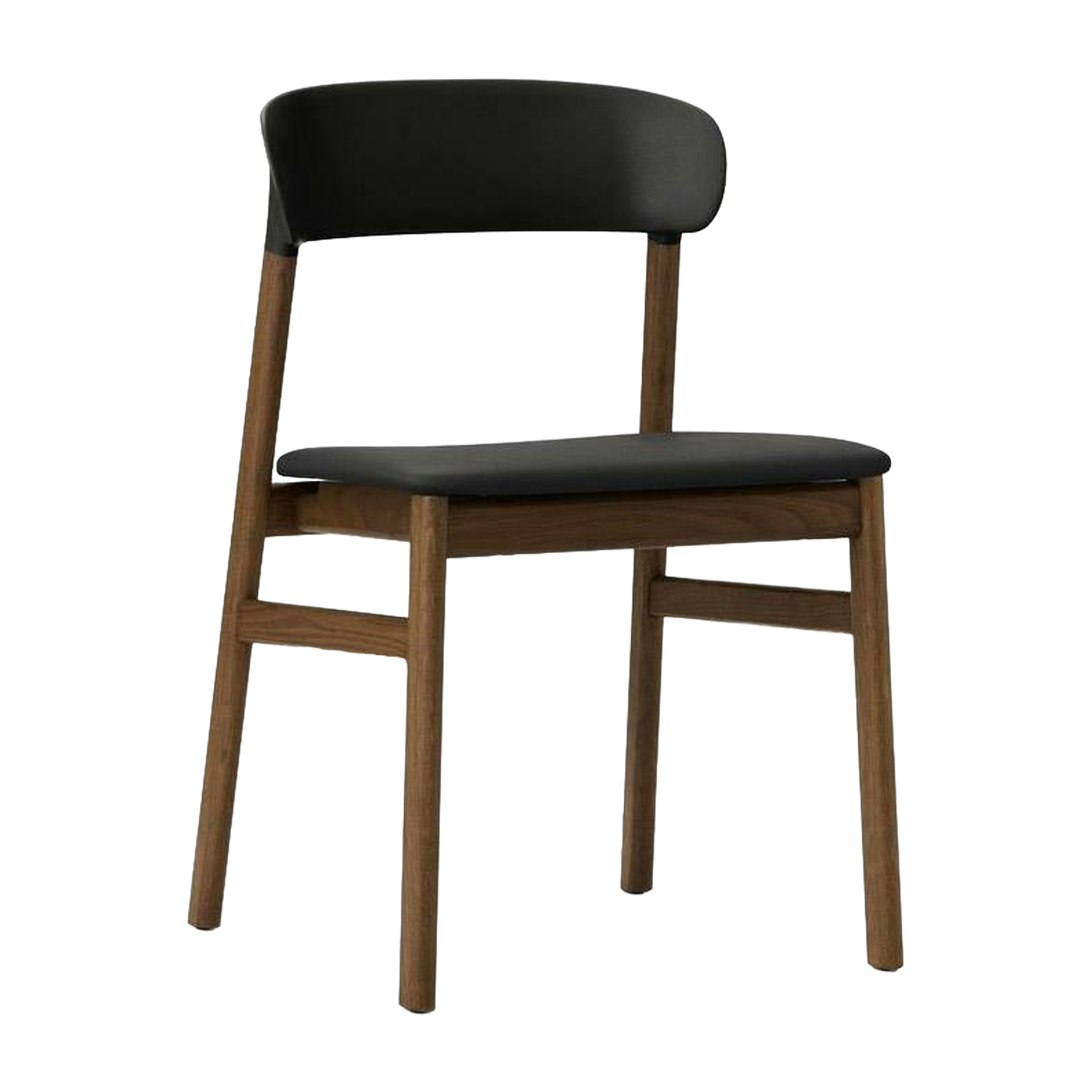 Sedia in rovere mordenzato e pelle nera Herit - Normann Copenhagen