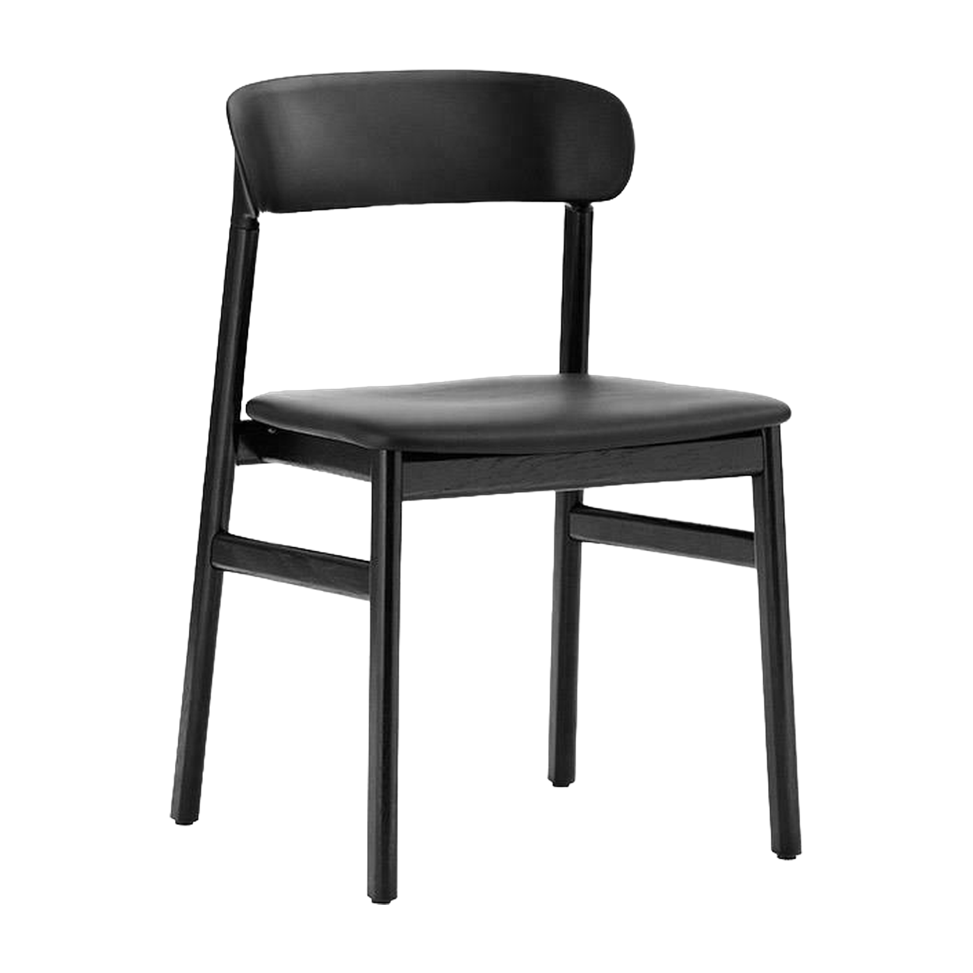 Sedia in rovere nero e pelle nera Herit - Normann Copenhagen