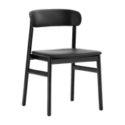 Chaise en chêne noir et cuir noir Herit Spectrum Leather noir - Normann Copenhagen