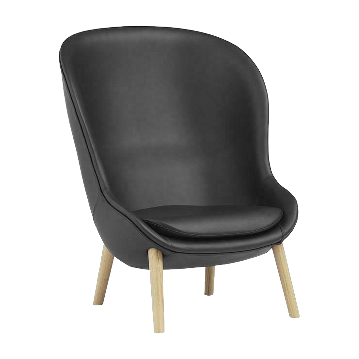 Sessel aus Eiche und schwarzem Leder Hyg - -. Normann Copenhagen