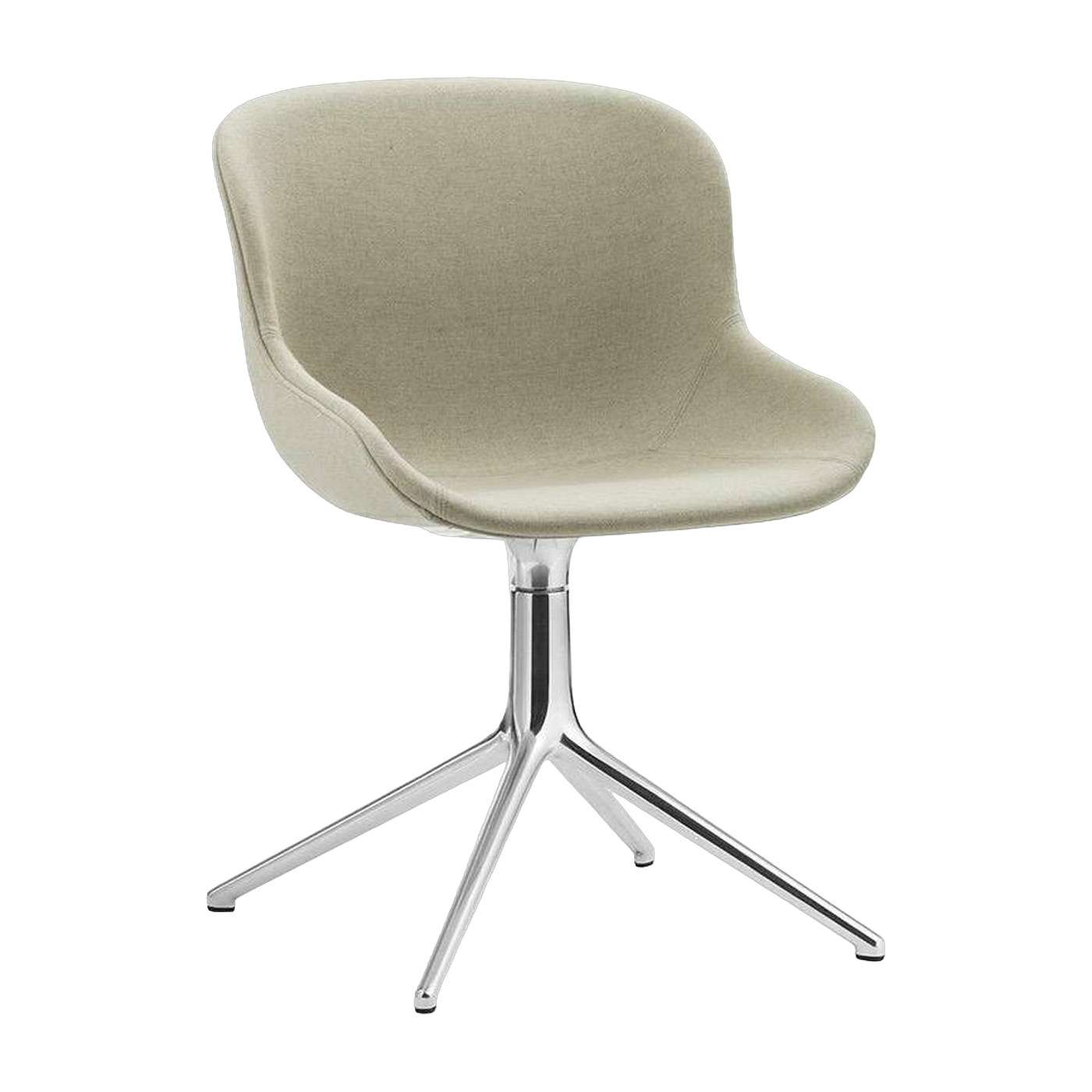 Sedia girevole a 4 gambe in alluminio e pp con tessuto beige Hyg - Normann Copenhagen