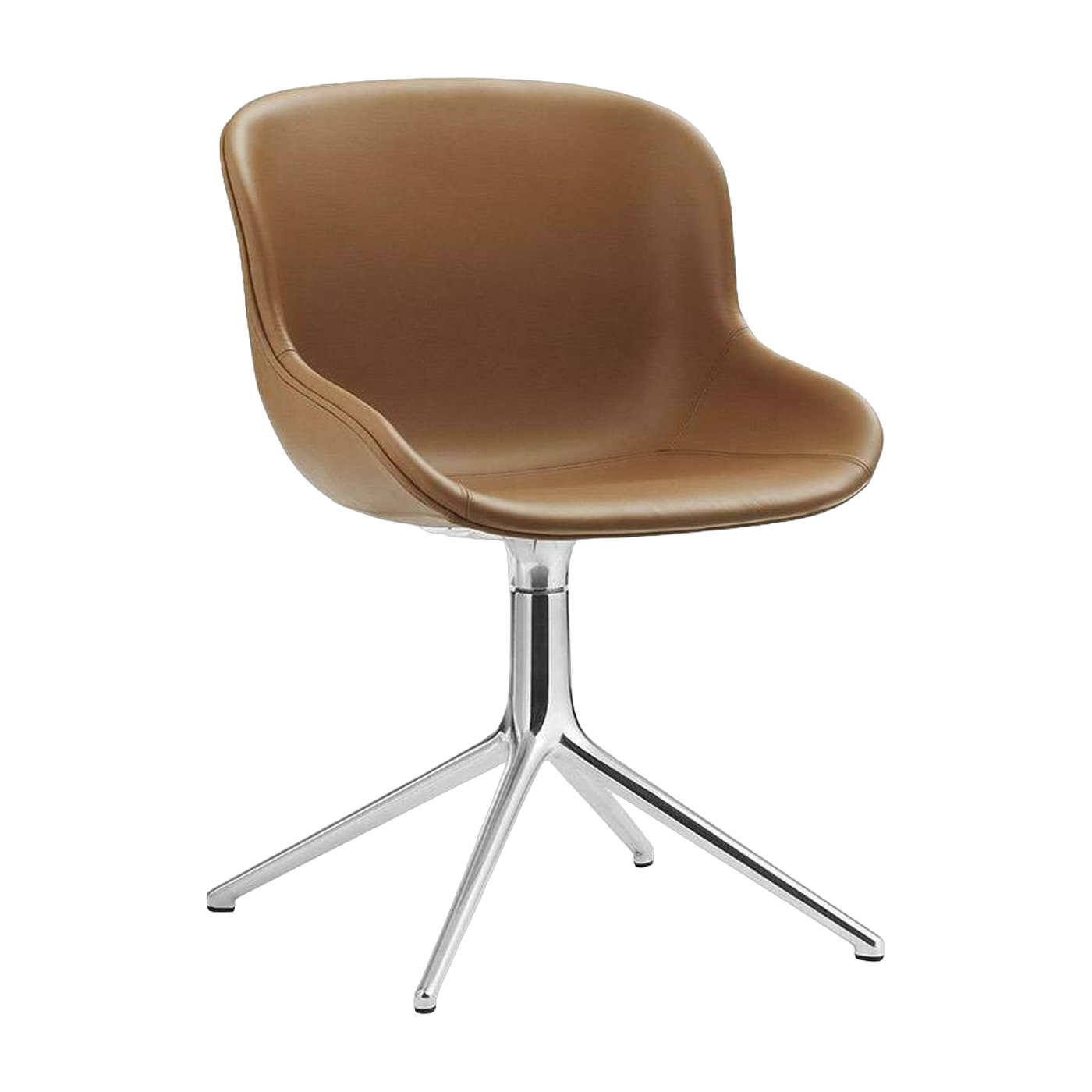 Chaise pivotante 4 pieds en aluminium et pp avec cuir noir Hyg - Normann Copenhagen