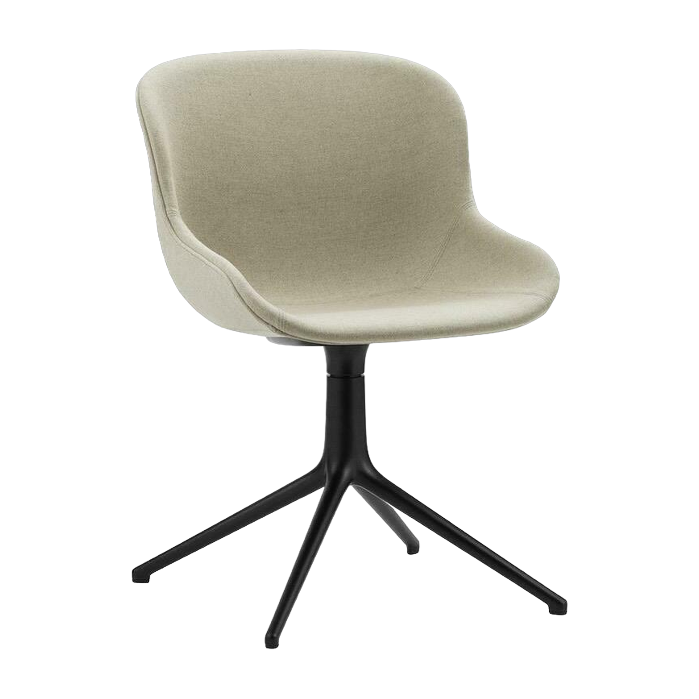 Sedia girevole a 4 gambe in alluminio nero e pp con tessuto beigeHyg - Normann Copenhagen