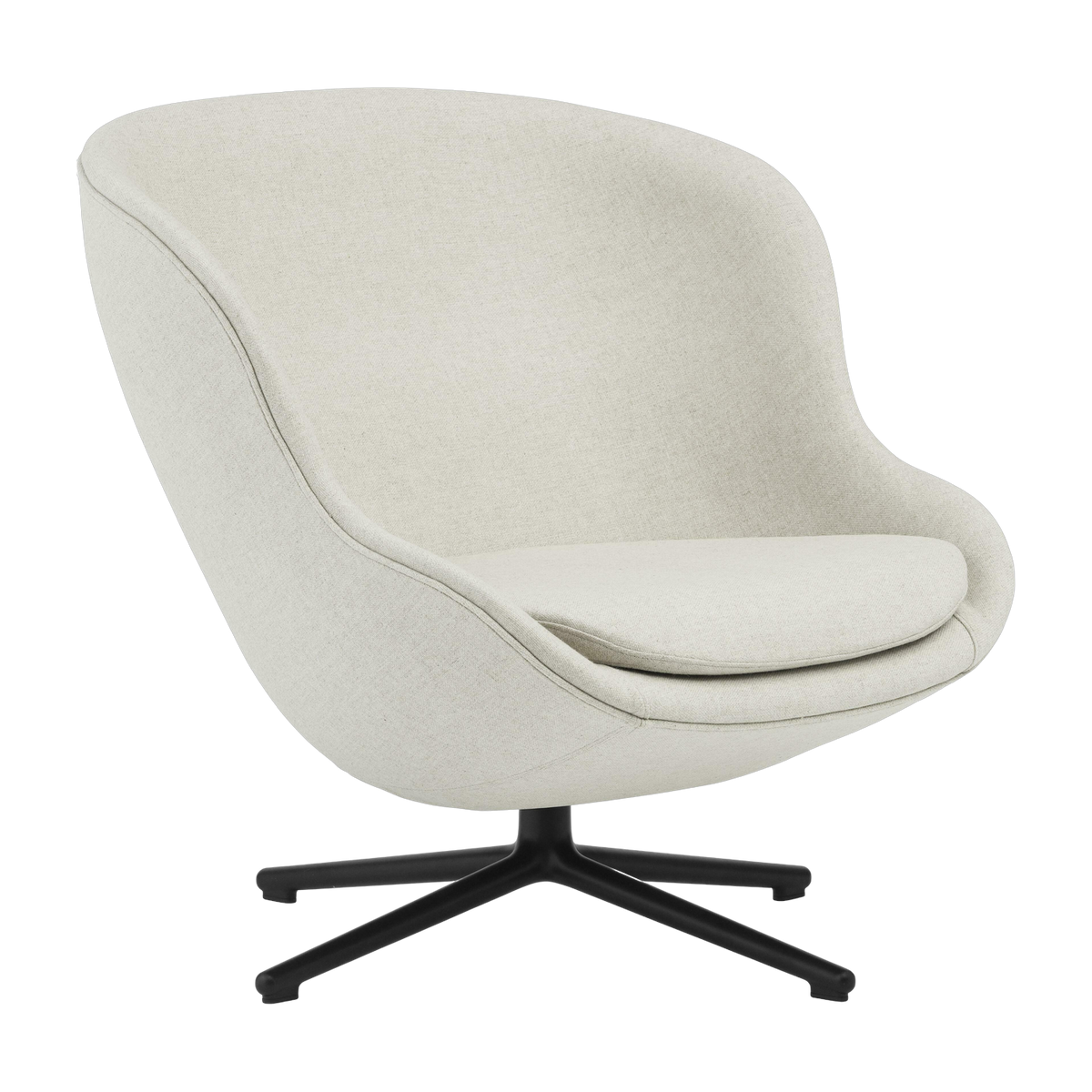 Hyg Lounge Chair Low Swivel Black Alu - Normann Copenhagen