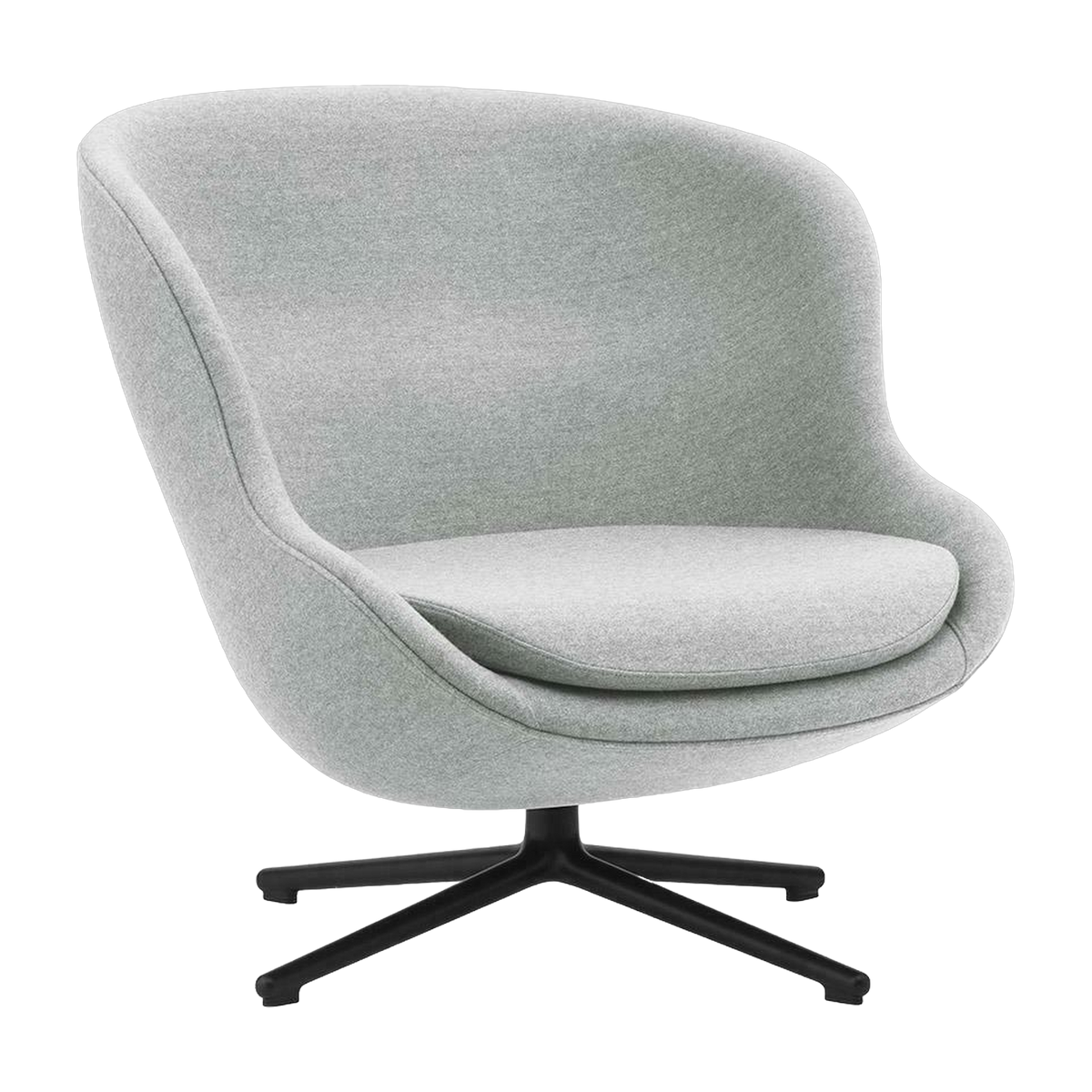 Niedriger Sessel aus schwarzem Aluminium und grauem Stoff Hyg - -. Normann Copenhagen