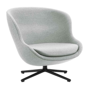 Fauteuil bas en aluminium noir et tissu gris Hyg - Normann Copenhagen