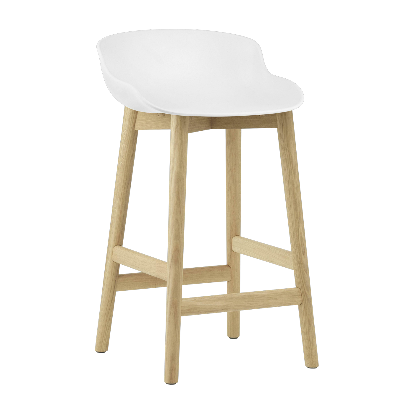 Tabouret de bar en chêne laqué et pp blanc 65 cm Hyg - Normann Copenhagen