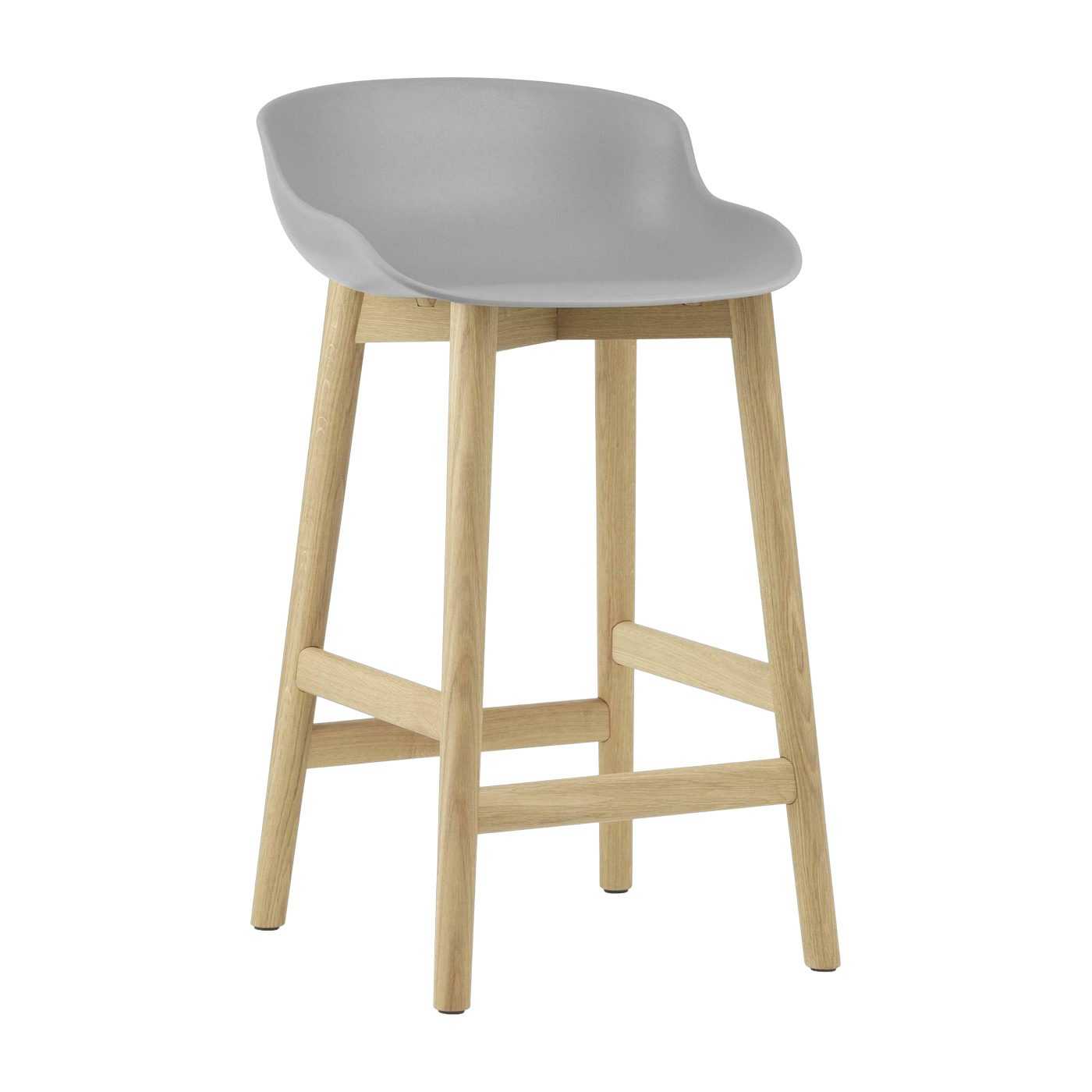 مقعد بار من خشب البلوط المصقول و PP رمادي 65 سم Hyg - Normann Copenhagen