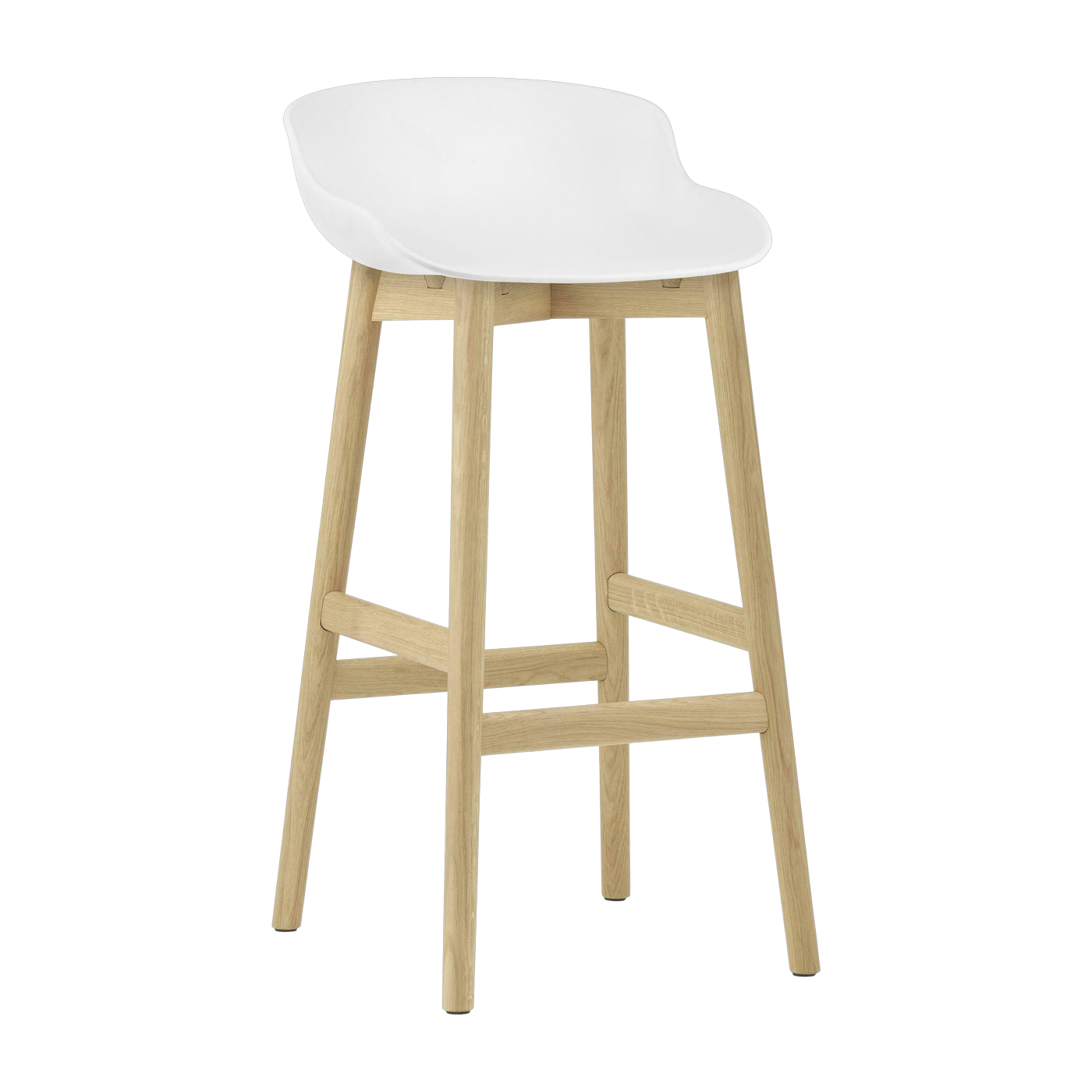 Tabouret de bar en chêne laqué et pp blanc 75 cm Hyg - Normann Copenhagen
